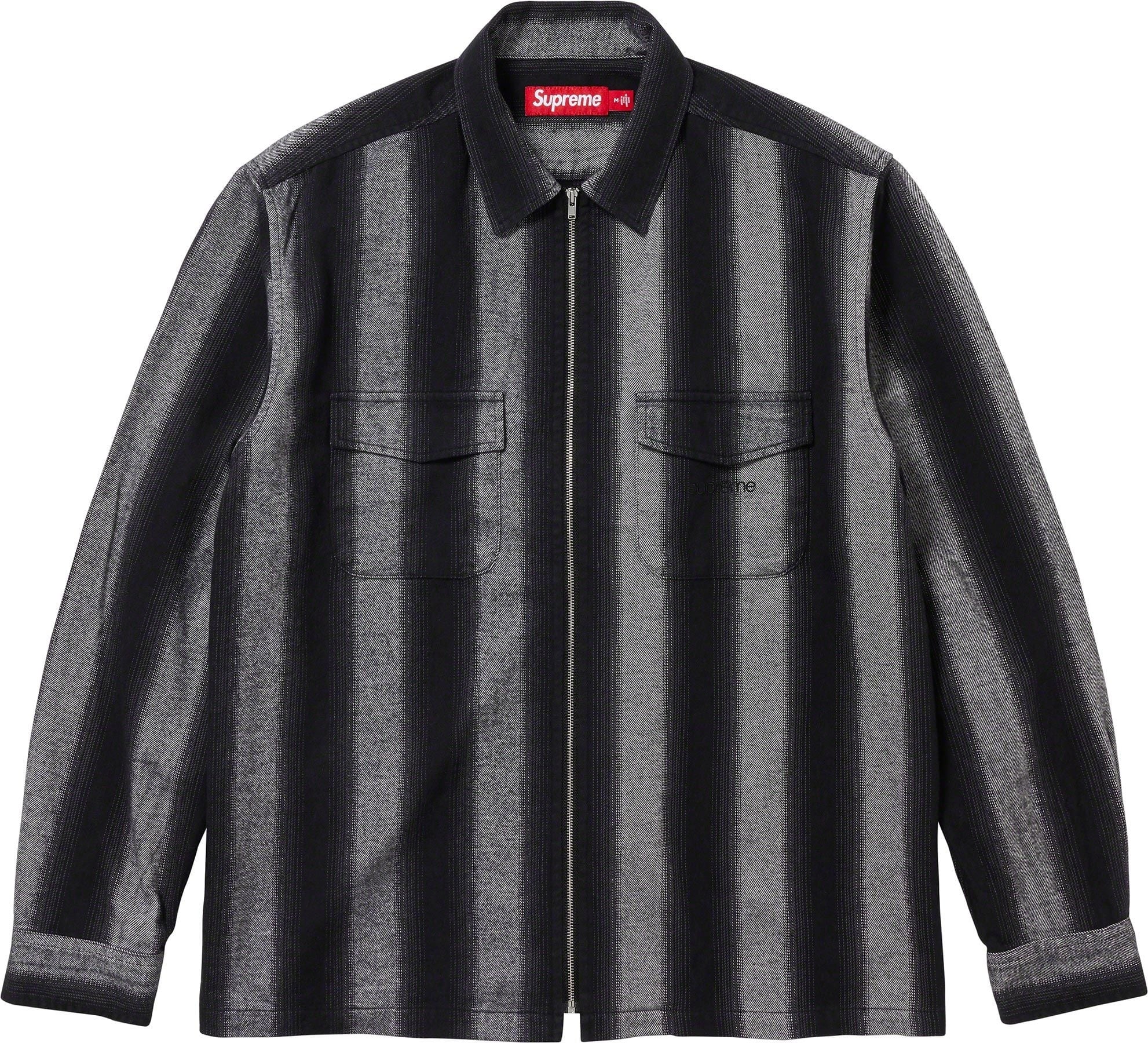 Stripe Flannel Zip Up Shirt view 3